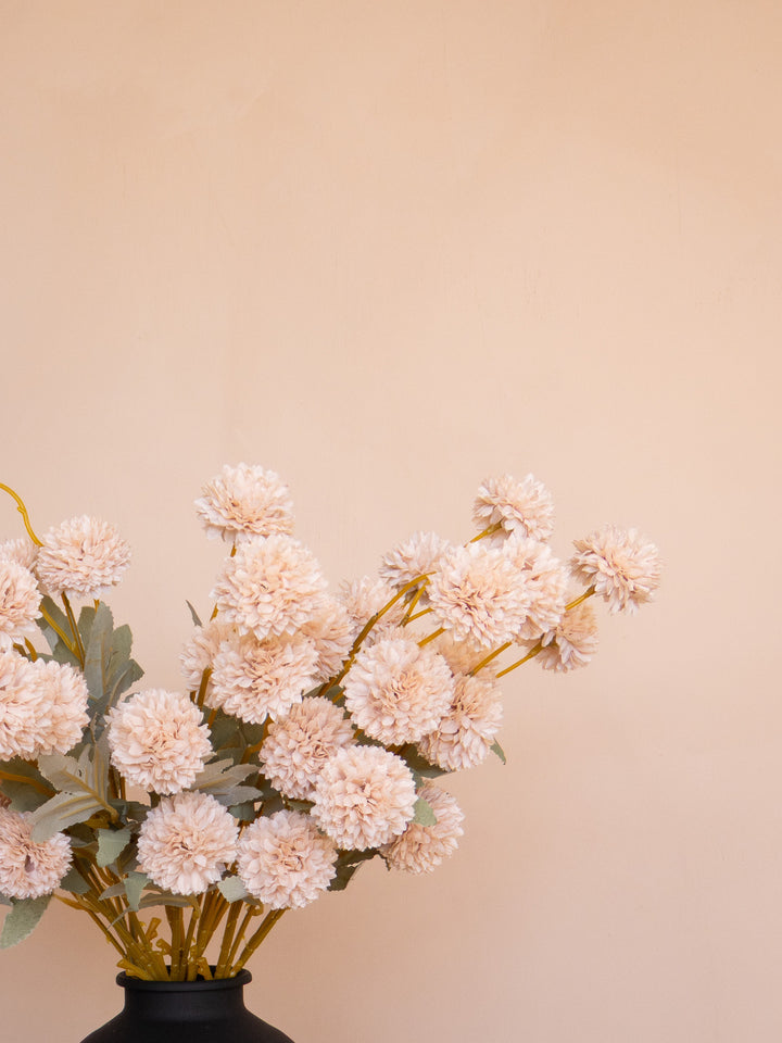 Zijden Kiku Bloemen - Créme (10 Stengels)