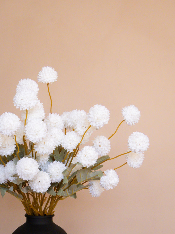 Zijden Kiku Bloemen - Wit (10 Stengels)