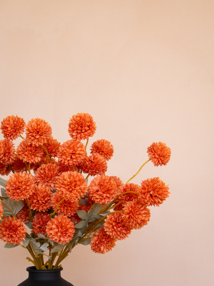 Zijden Kiku Bloemen - Terracotta rood (10 Stengels)