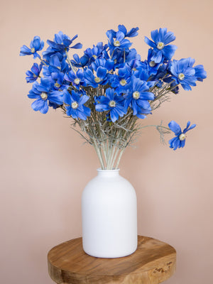 Zijden Cosmea's - Donkerblauw (10 Stengels)