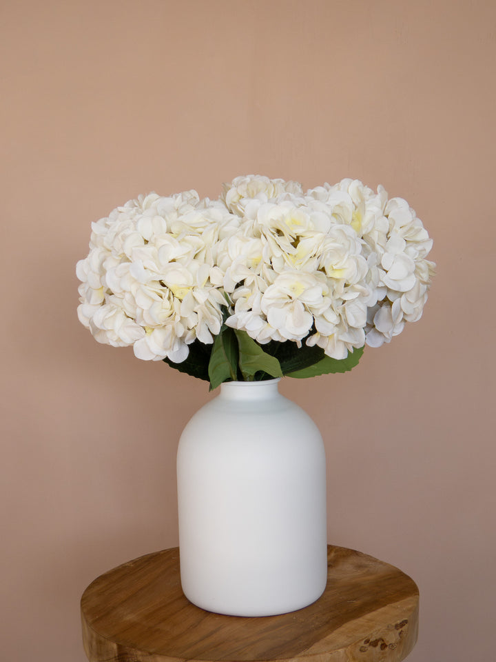 Zijden Hortensia's - Wit (5 Stengels)
