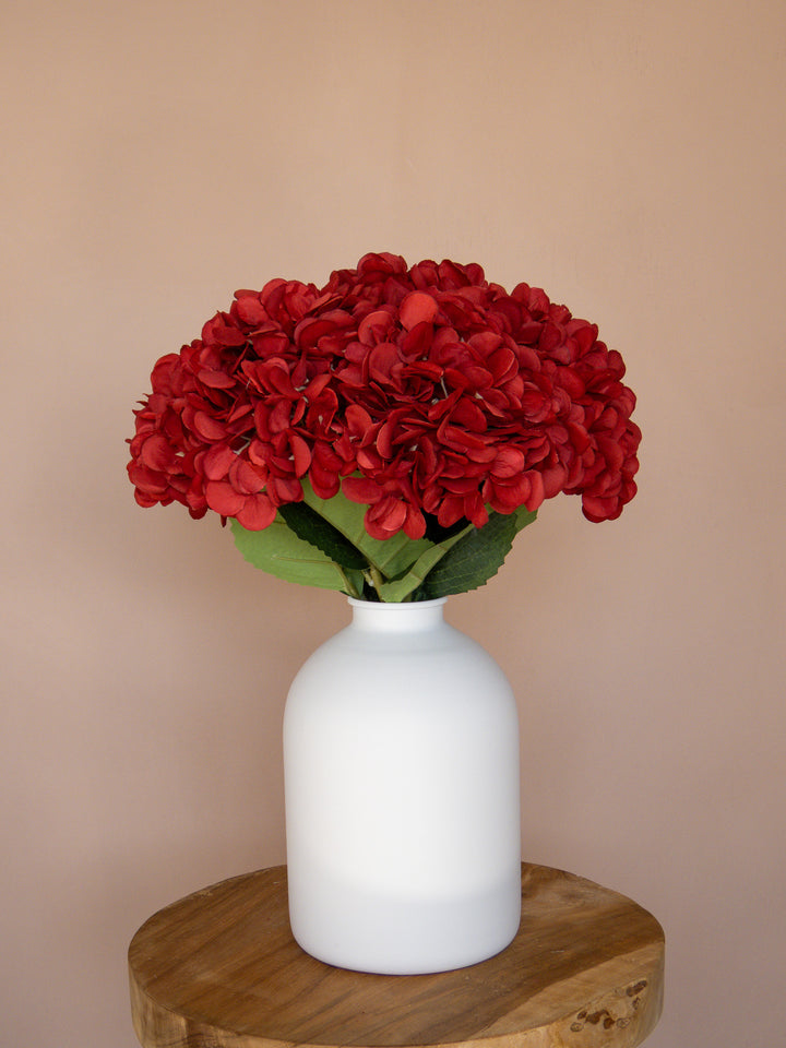 Zijden Hortensia's - Rood (5 Stengels)