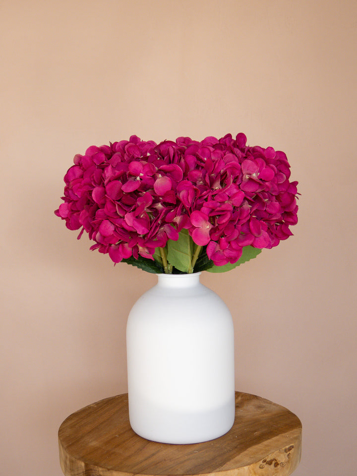 Zijden Hortensia's - Donkerroze (5 Stengels)