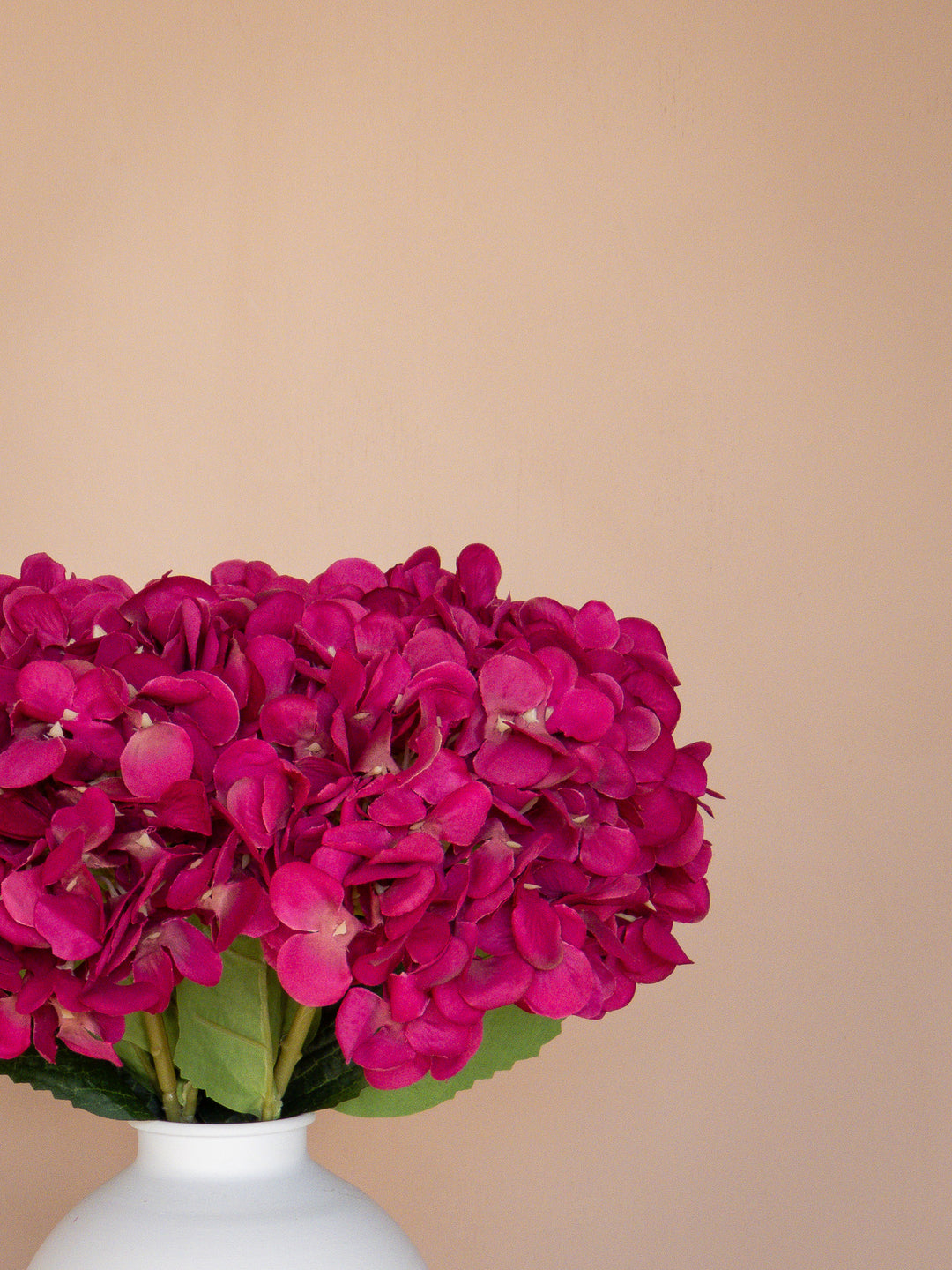 Zijden Hortensia's - Donkerroze (5 Stengels)