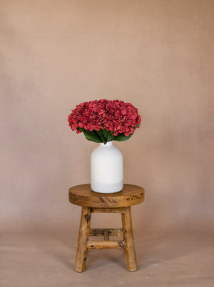 Zijden Hortensia's - Bordeauxrood (5 Stengels)