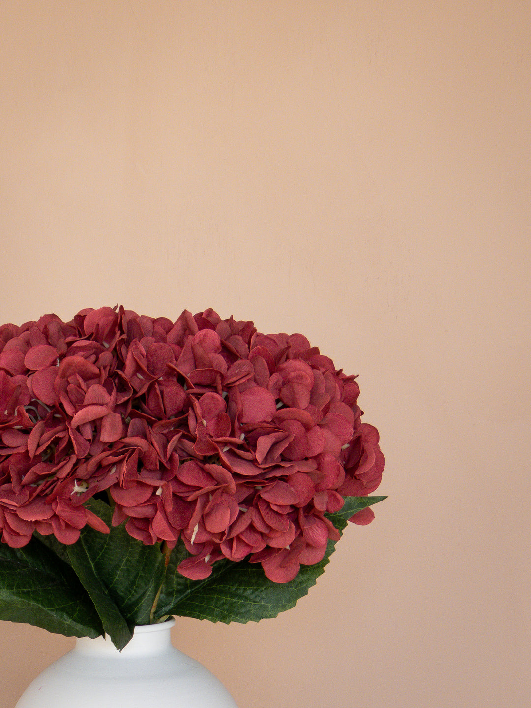 Zijden Hortensia's - Bordeauxrood (5 Stengels)