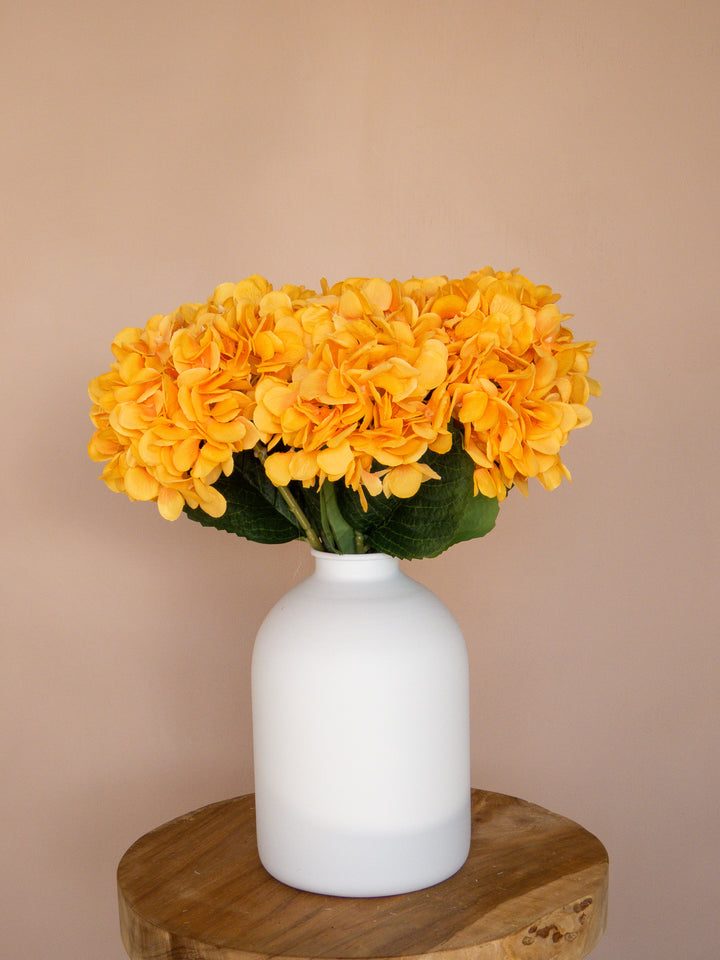 Zijden Hortensia's - Oranje (5 Stengels)