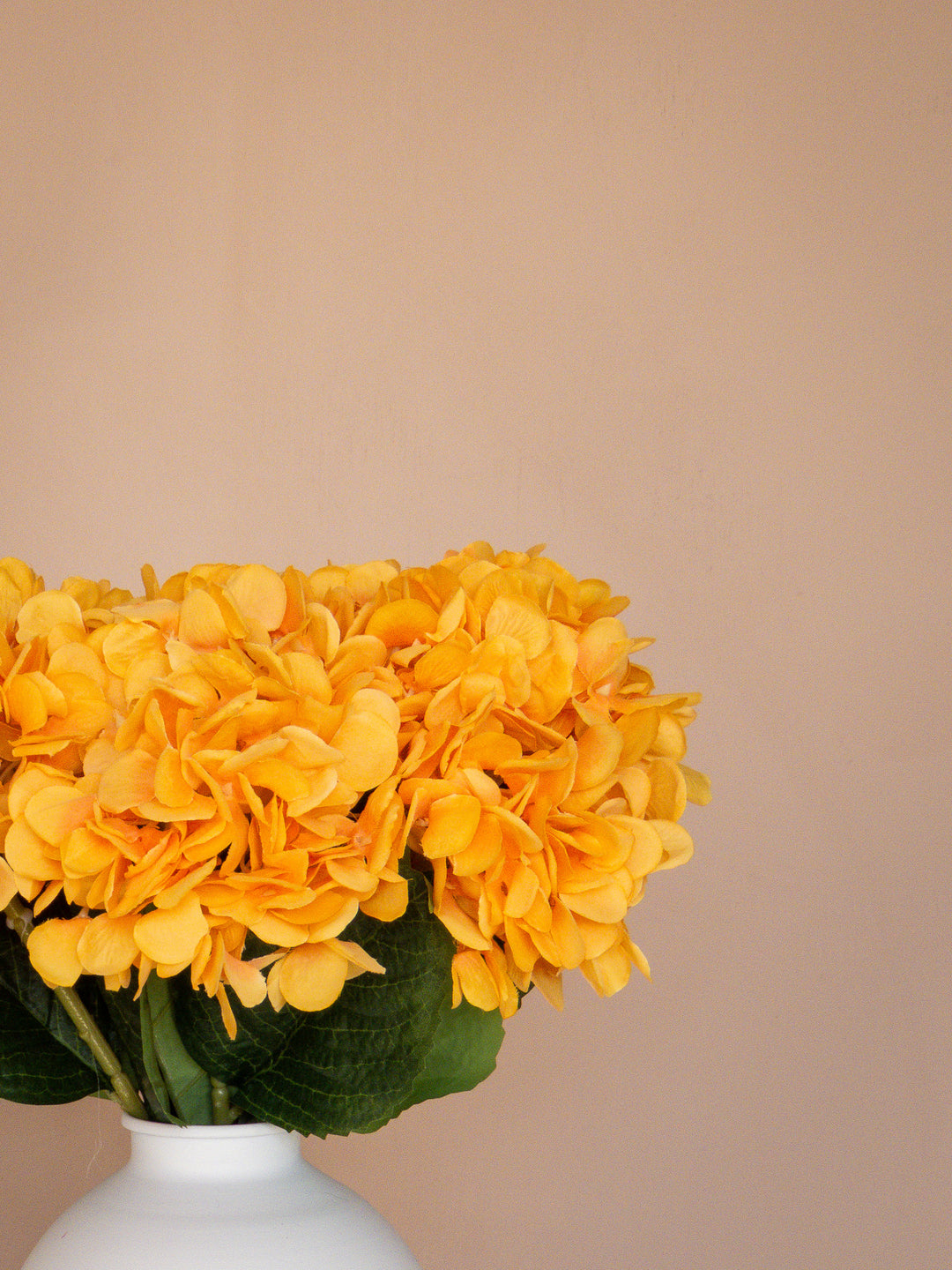 Zijden Hortensia's - Oranje (5 Stengels)