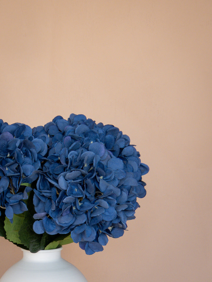 Zijden Hortensia's - Donkerblauw (5 Stengels)